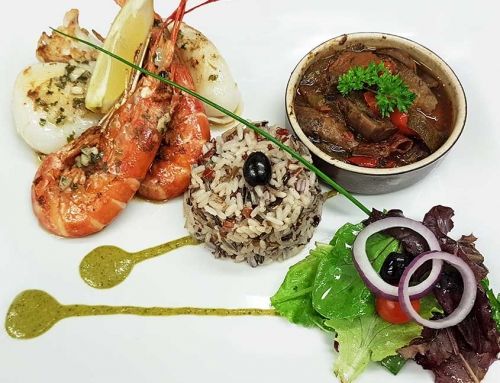Duo de seiches et de gambas royales…